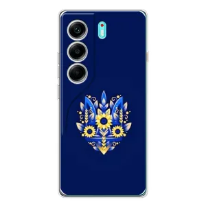 Чохли для TECNO Camon 40 Укр. Символіка (AlphaPrint) (Квітковий Герб)