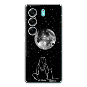 Чохол з малюнком кіт на TECNO Camon 40 (Дівчина з котом)