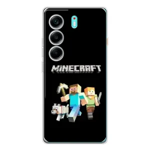 Чехол Майнкрафт на TECNO Camon 40 (AlphaPrint) Minecraft (герои Minecraft)
