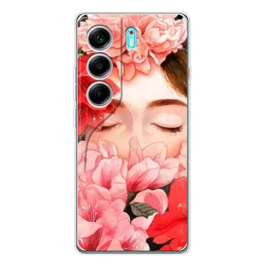Чехлы (ART) Цветы на TECNO Camon 40 (VPrint) (Глаза в цветах)
