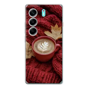 Чехол с уникальным дизайном «Осень с кофе» для TECNO Camon 40 (Кофе на пледе)