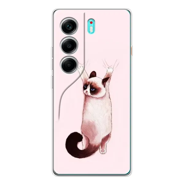 Чехол с принтом «Котик падает» для TECNO Camon 40