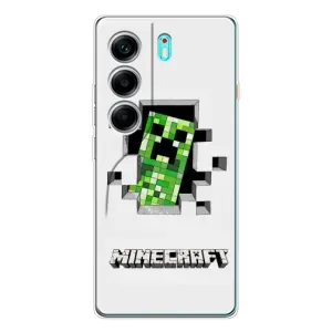 Чехол Майнкрафт на TECNO Camon 40 (AlphaPrint) Minecraft (крипер Майнкрафт)