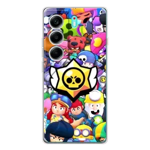 Чехол для TECNO Camon 40 Бравл Старс (VPrint) (Лого Brawl Stars)