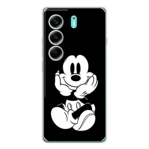 Міккі Маус чохол для TECNO Camon 40 (AlphaPrint - Мультяшні) (Маус на чорному)