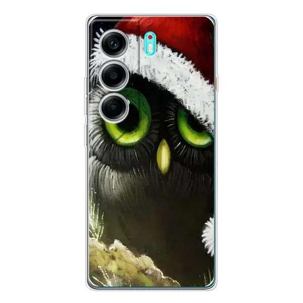 Чохол з принтом «Новорічна Сова» для TECNO Camon 40