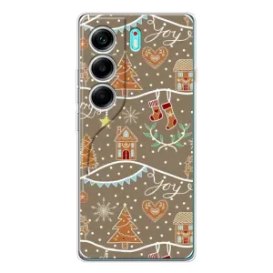 Новорічні, Святкові Чохли для TECNO Camon 40 - 2024 год (Новорічні пряники)