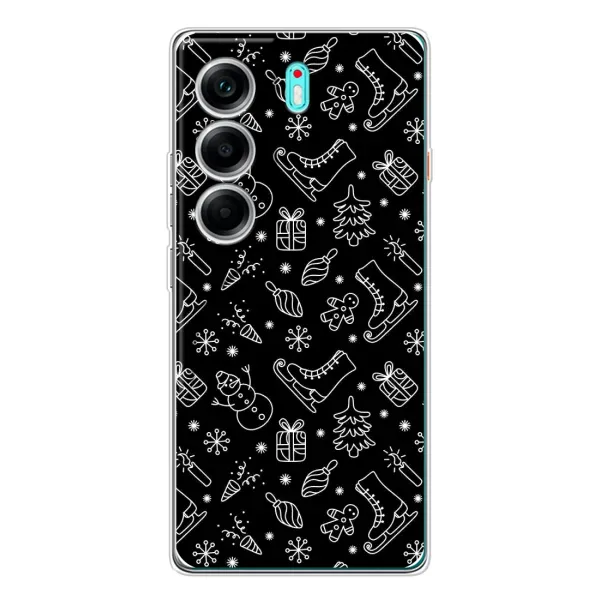 Чехол с принтом «Новогодний фон» для TECNO Camon 40
