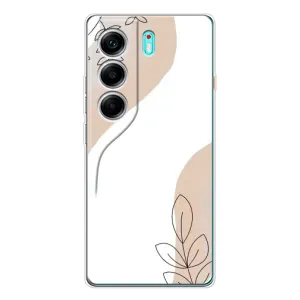 Силиконовый чехол с принтом в цветах на TECNO Camon 40 (Нюдовая веточка абстракция)