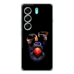Чехол с Обезьянами TECNO Camon 40 - (AlphaPrint) (Три обезьяны)