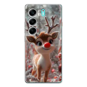 Яскравий чохол для TECNO Camon 40 з Зимові Оленята (Олень з носом)