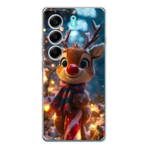 Яскравий чохол для TECNO Camon 40 з Зимові Оленята (Олень з шарфом)