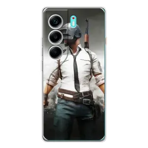 Чехол PUBG для Телефон называется ТЕКНО Камон 40. (AlphaPrint) (Пабг мен)