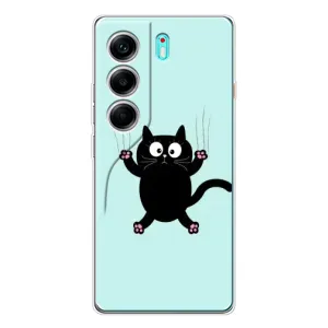 Чохол з принтом для TECNO Camon 40 (AlphaPrint) Модні коти (Падаючий кіт)
