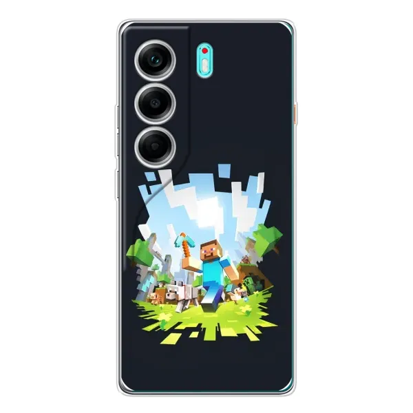 Чохол з принтом «персонажі Minecraft» для TECNO Camon 40 Чохол з принтом «персонажі Minecraft» для TECNO Camon 40