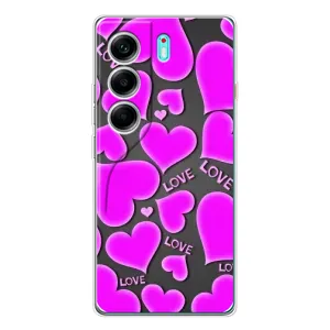 Чехлы для любимой на Телефон называется ТЕКНО Камон 40. (VPrint) (Pink hearts)