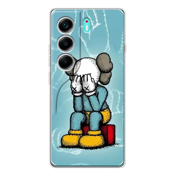 Чохол з принтом «Плач Bearbrick» для TECNO Camon 40