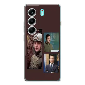 Чохол для TECNO Camon 40 (AlphaPrint - с принтом Зеленського) (Президент)