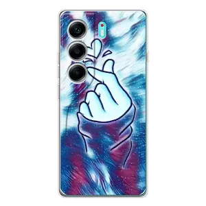 Чехол с принтом для TECNO Camon 40 (AlphaPrint - Знак сердечка) (Радужное сердце)