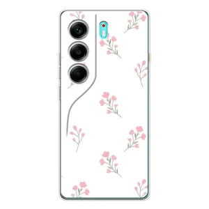 Чехол с розовым рисунком для TECNO Camon 40 (Розовые цветы)