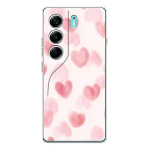 Чехол с розовым рисунком для TECNO Camon 40 (Розовые сердечки)