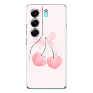 Чехол с розовым рисунком для TECNO Camon 40 (Розовые вишни)