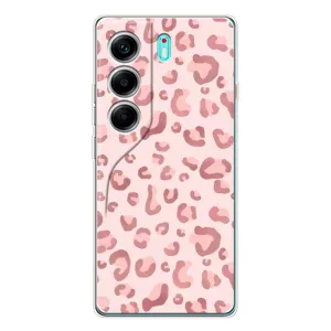 Чехол с розовым рисунком для TECNO Camon 40 (Розовый леопард)