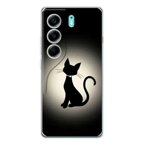 Чохол з принтом «Силует котика» для TECNO Camon 40