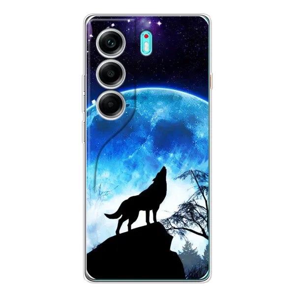 Чохол з принтом «Вовк на місяць» для TECNO Camon 40