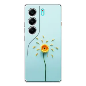 Чохли з квітами для TECNO Camon 40 (VPrint) (Жовта квітка)