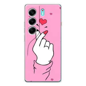 Чехол с принтом для TECNO Camon 40 (AlphaPrint - Знак сердечка) (Знак Love)