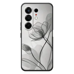 Чехол с принтом «Черные цветы» для TECNO Camon 50