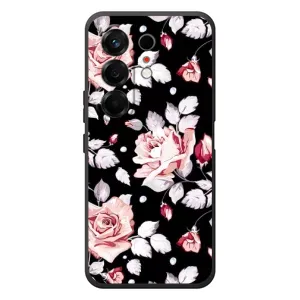 Чохли з квітами для TECNO Camon 50 (VPrint) (Квіти на чорному)
