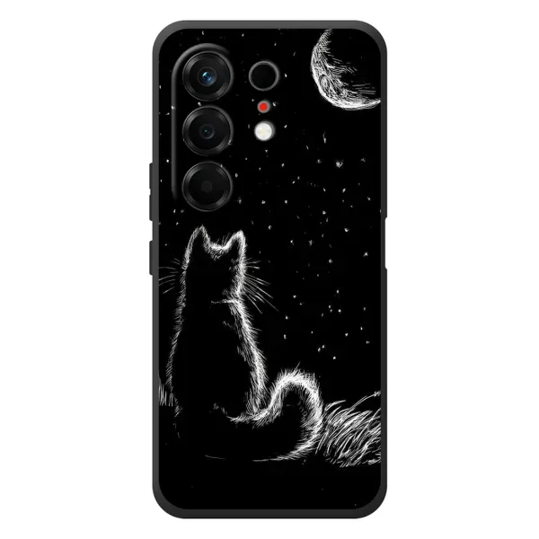 Чохол з принтом «Котик і місяць» для TECNO Camon 50