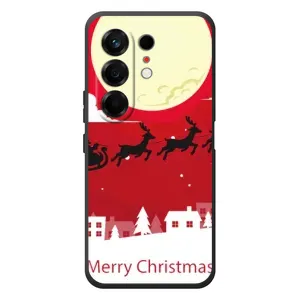 Різдвяні Чохли для TECNO Camon 50 (VPrint) (Санта з оленями)