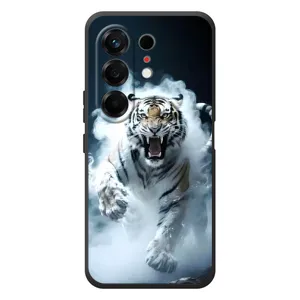 Чохол з принтом «Білий тигр у диму» для TECNO Camon 50