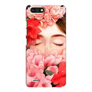 Чехлы (ART) Цветы на TECNO POP 2F (VPrint) (Глаза в цветах)