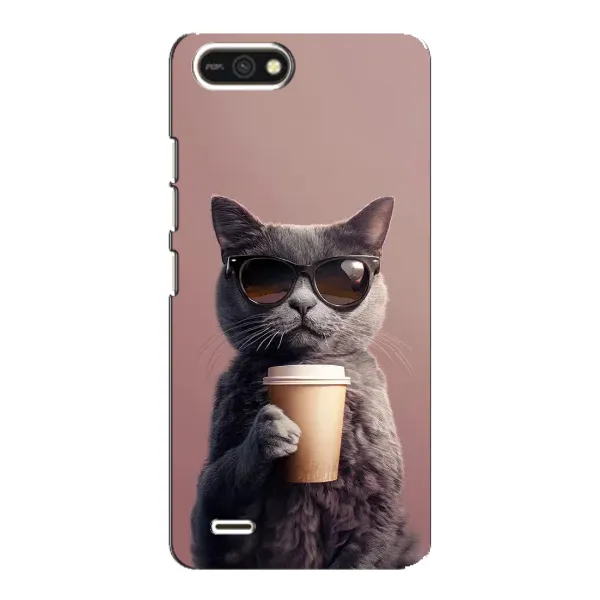 Чехол с принтом «Кот с кофе» для TECNO POP 2F Чехол с принтом «Кот с кофе» для TECNO POP 2F
