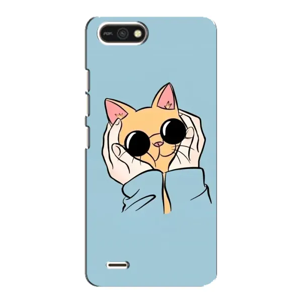 Чехол с принтом «Котик в очках» для TECNO POP 2F