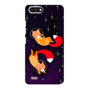 Чехлы с картинкой Лисички для TECNO POP 2F (VPrint) (Лисички космонавты)