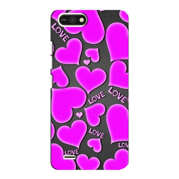 Чохол з принтом «Pink hearts» для TECNO POP 2F