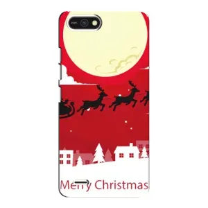 Рождественские Чехлы для TECNO POP 2F (VPrint) (Санта с оленями)