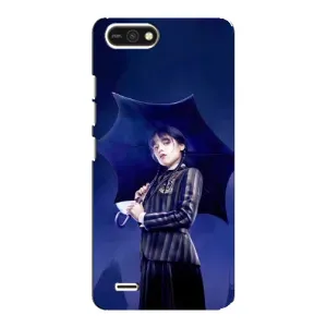 Чохли Венсдей на TECNO POP 2F Уенсдей (AlphaPrint) (Венздей з парасолькою)
