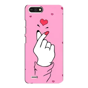 Чехол с принтом для TECNO POP 2F (AlphaPrint - Знак сердечка)