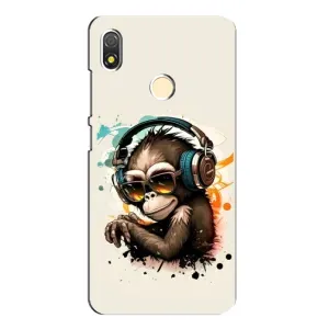 Чохол з Мавпами TECNO POP 3 - (AlphaPrint) (Макака в навушниках)
