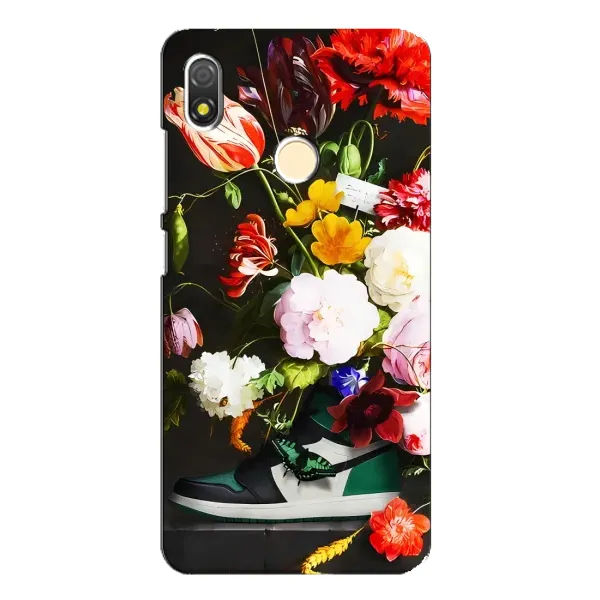 Чохол з принтом «Nike цветы» для TECNO POP 3
