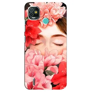 Чехлы (ART) Цветы на TECNO Pop 4 LTE (VPrint) (Очі в квітах)