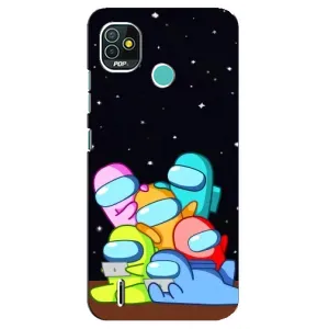 Чохли Амонг Ас для TECNO Pop 4 LTE (AlphaPrint) (Скіни в космосі)