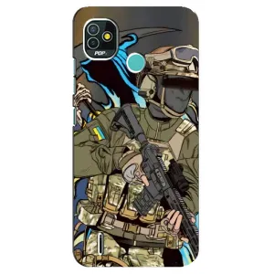 Чехлы с картинкой ЗСУ для TECNO Pop 4 LTE (AlphaPrint) (Воїн ЗСУ)