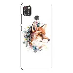 Чохли з картинкою Лисичка для TECNO POP 4 Pro (VPrint) (Лиса в квітах)